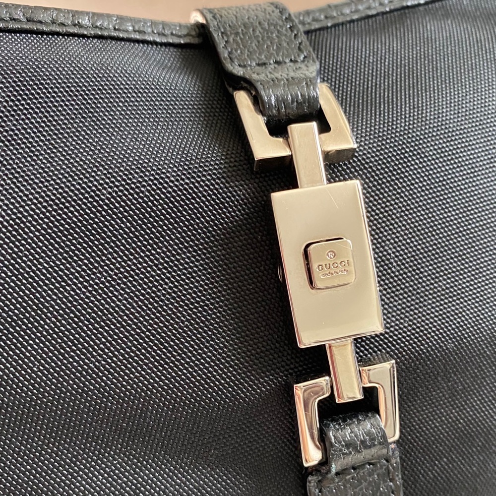 ✨SOLD!✨SALE✨Gucci Jackie O RARE! Leather Nylon Bag - Picture 11 of 16